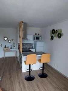 Dapur atau dapur kecil di Studio de charme au Gosier