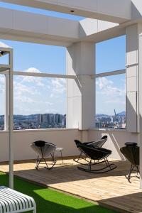 Balkón nebo terasa v ubytování Aank Hotel Hongdae