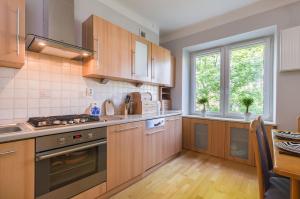 Kuchyňa alebo kuchynka v ubytovaní Franciszkanska Blueberry Apartment