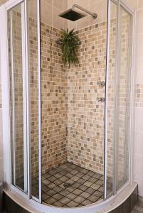 a shower with a glass enclosure in a bathroom at Bliss on JBay - Blissful in Jeffreys Bay