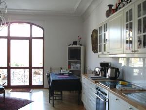 Virtuve vai virtuves zona naktsmītnē Charming apartment in Radebeul