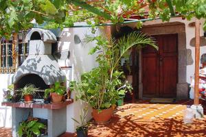 een binnenplaats met potplanten voor een huis bij Holiday home Casa Guiniguada Santa Br gida in Santa Brígida