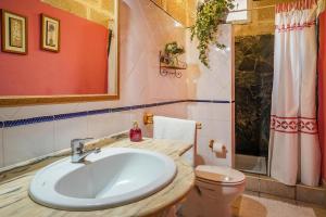 bagno con lavandino e servizi igienici di Holiday home in Malpais de Candelaria with a terrace a Bence