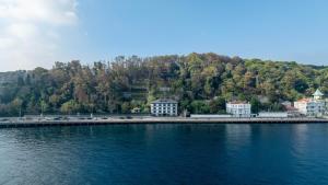a large body of water with buildings and trees at MFB Tarabya Hotel in Istanbul