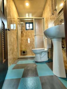 łazienka z toaletą i umywalką w obiekcie B&B of Blueshine w Beigan