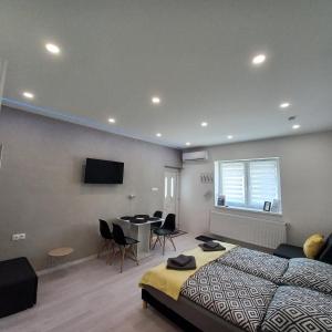 TV a/nebo společenská místnost v ubytování Stílus Apartman