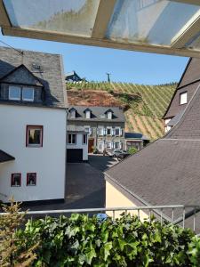 Aussicht vom Balkon eines Hauses in der Unterkunft historisches Winzerhaus mit Moselblick in Lieser
