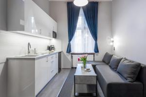 Kuchyň nebo kuchyňský kout v ubytování DAVE Elegant Apartments KRAKÓW Old Town