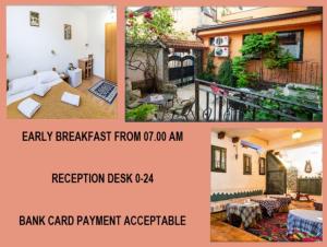 un collage di tre foto di una casa di Hotel Kandilj a Sarajevo