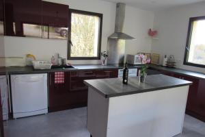 a kitchen with a sink and a counter top at Maison Spacieuse situation idéale au calme in Bouillac