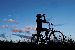 a person is riding a bike in a field at Wabnig- der Logenplatz in der Natur in Moosburg +33 photos
