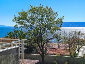 un árbol en la parte superior de un edificio con vistas al agua en Apartment Sanja-2 by Interhome, en Novi Vinodolski