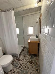 uma casa de banho com um WC e um lavatório em Duplex avec Clim centre de nimes em Nîmes