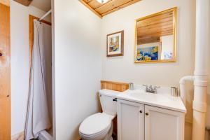 a bathroom with a toilet and a sink at Wapiti Allenspark Cabin Near Rocky Mountains! in Allenspark