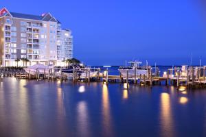 a marina with a dock and buildings in the background at 2 BR Home in St Andrews, Close to Everything in Panama City