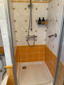 a bathroom with a shower with a tub at DomaineRossignol Acacia in Gourdon-en-quercy +34 photos