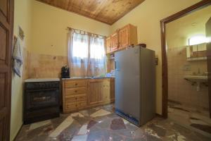 a kitchen with a refrigerator and a stove at Mary's Garden House in Peroulades