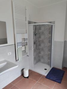 a bathroom with a shower and a sink at Tenuta Barone in Duronia