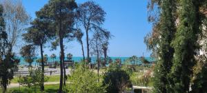 a park with trees and the ocean in the background at Perla Apartment 3 in Golem