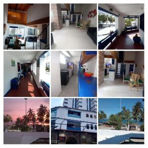 a collage of different photos of a house at HOTEL VISTA AL MAR habitacion para 5 in Rodadero