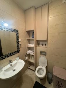 a bathroom with a toilet and a sink at RS lux Becici in Becici +8 photos
