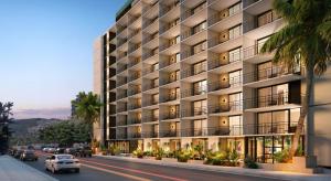 a rendering of an apartment building on a city street at Romer House Waikiki - Adults Only - Opening June 1 in Honolulu