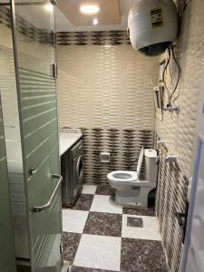 uma casa de banho com um WC e um lavatório em Tyvally Dom apartment sea view للعائلات فقط em Alexandria