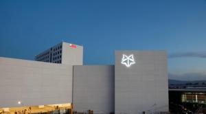 a building with a star on the side of it at Hilton Garden Inn Guadalajara Airport in Guadalajara