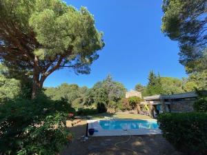 a house with a swimming pool and a tree at Maison Bormes-les-Mimosas, 4 pièces, 6 personnes - FR-1-251-721 in Bormes-les-Mimosas