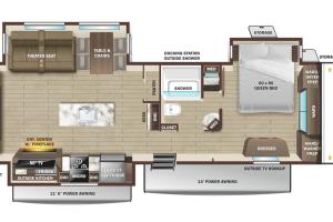 una pianta di un appartamento con camera da letto di Luxury Glamping near Idaho Event Center in Nampa a Nampa