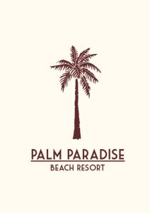 ポンディシェリにあるPALM PARADISE Beach Resortのヤシの木のロゴテンプレート図