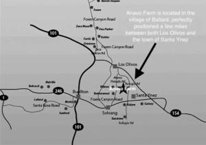 um mapa dos campos de batalha da batalha de Vimont em Anavo Farm’s Chic Sheep Retreat em Solvang