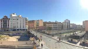 Nespecifikovaný výhled na destinaci Málaga nebo výhled na město při pohledu z apartmánu