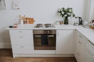 Kuchyň nebo kuchyňský kout v ubytování Postmasters Apartment Motueka
