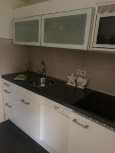 Kuchyň nebo kuchyňský kout v ubytování Wattn Kiste Ahoi Büsum