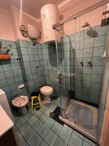 ポルト・エルコレにあるCASETTA A PORTO ERCOLEのバスルーム(シャワー、トイレ、洗面台付)