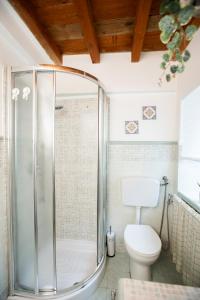 a bathroom with a shower and a toilet at Montesanto 13 in Palermo +26 photos