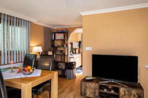 TV a/nebo společenská místnost v ubytování Ferienhaus Bachstelze