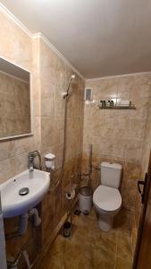Апартамент Уют في Razgrad: حمام مع مرحاض ومغسلة ودش
