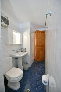 a bathroom with a toilet and a sink at Villa Leonard - Comfort Villa in Hydra