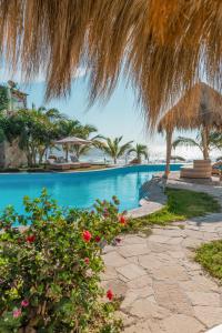 uma piscina de resort com uma praia ao fundo em Hotel Beso de Sal Resort em Colán