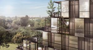 an architectural rendering of a building with glass balconies at All Suites Appart & Hotel Paris 13 Porte d'Italie in Paris