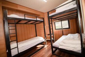 pokój z 2 łóżkami piętrowymi w domu w obiekcie Bungalow1982 w mieście Dồng Văn