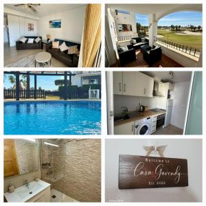 a collage of pictures of a house with a pool at Casa Gavendy, La Torre Golf Resort in Murcia