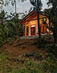 a house in the middle of a forest at Traveller's Choice Sinharaja in Deniyaya