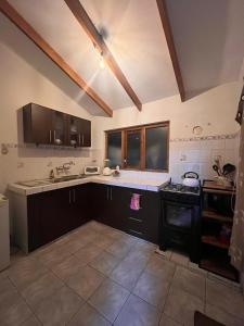 uma cozinha com um lavatório e um fogão em Departamento em Tarija