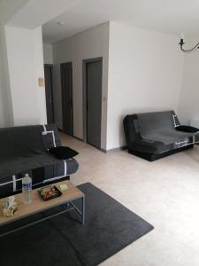 a living room with a couch and a bed at Appartement-Vierzon-centre in Vierzon