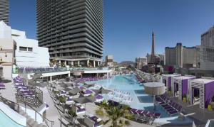 a rendering of a hotel pool with chairs and tables at The Cosmopolitan Of Las Vegas in Las Vegas