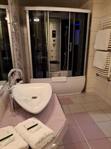 Koupelna v ubytování Trojak Mysłowice