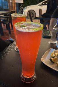 two drinks sitting on top of a table at Cabaña Monteleón Paicol- Huila in La Laja +24 photos